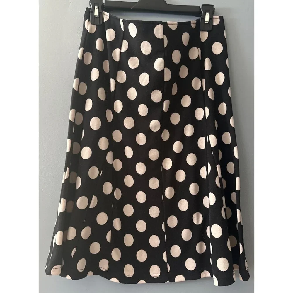 Robbie Bee Polka Dot Skirt Women’s Size 10 Academia Coquette Romantic Chic - Picture 1 of 5
